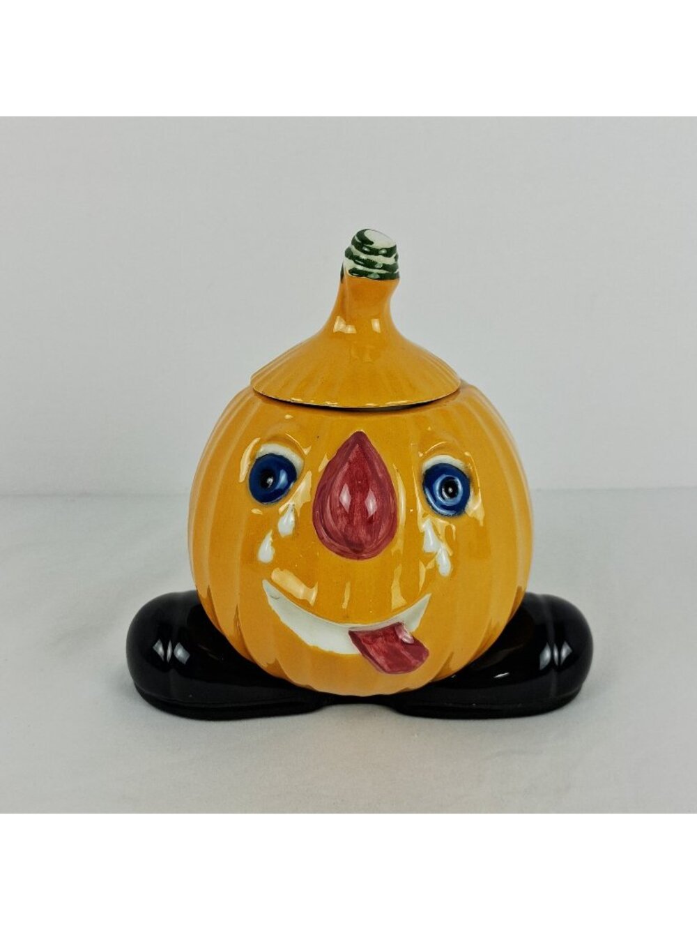 VTG 1975 GARE INC Anthropomorphic Ceramic Crying Onion Hand-Painted Jar with Lid